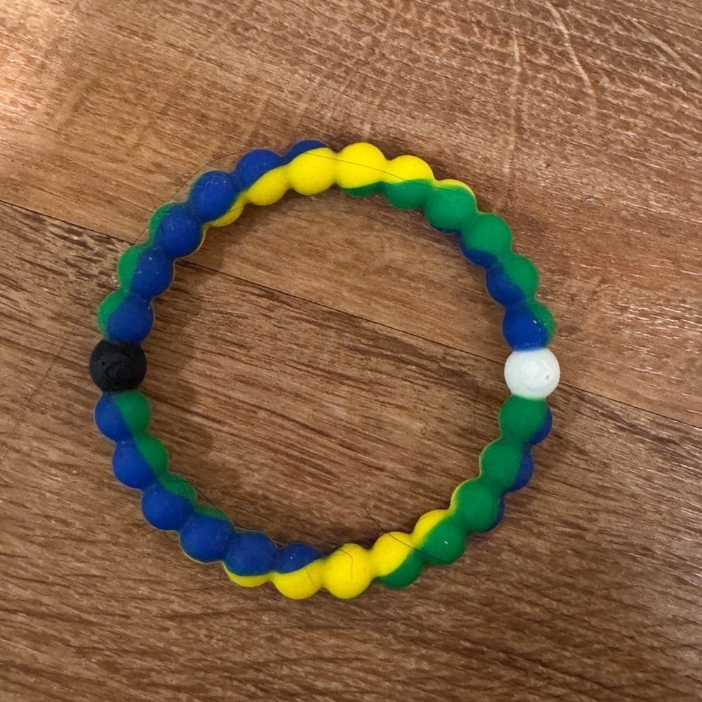 Blue green and yellow swirl Lokai bracelet​​​​​